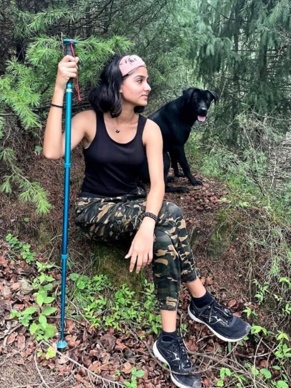 Anaswara Rajan during a hike