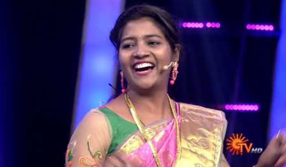 Anna Bharathi in a still from the television show Lolluppa on Sun TV