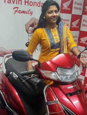 Anna Bharathi with her Honda Activa