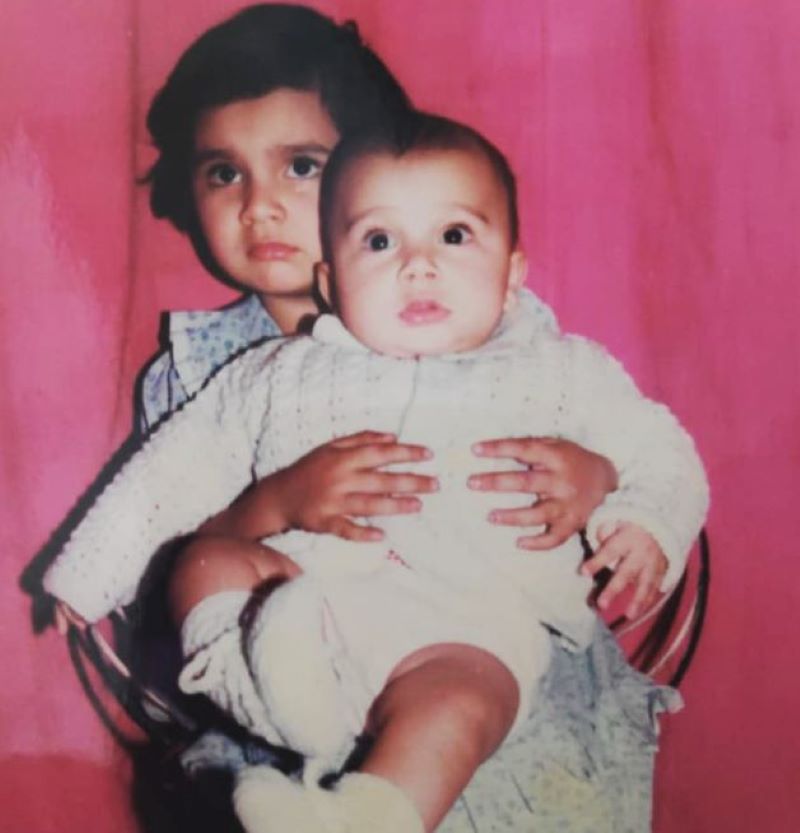 Anuj Sullere with his sister