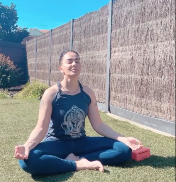 Ayesha Mukherjee doing Yoga