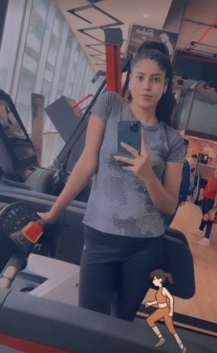 Ayra Bansal after her workout at a gym