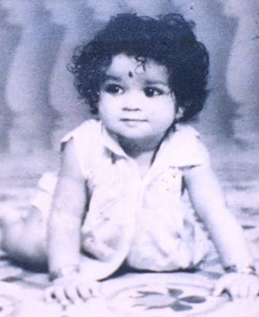 A photo of Mohanlal taken when he was a toddler