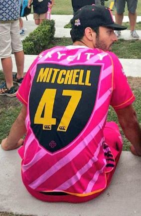 Daryl Mitchell wearing jersey number 47 in a domestic match