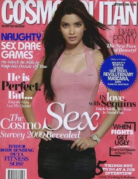 Diana Penty on the cover of Cosmopolitan magazine 
