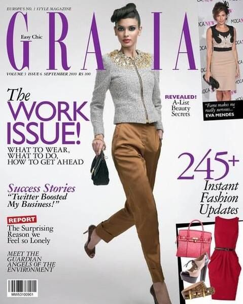 Diana Penty on the cover of Grazia magazine