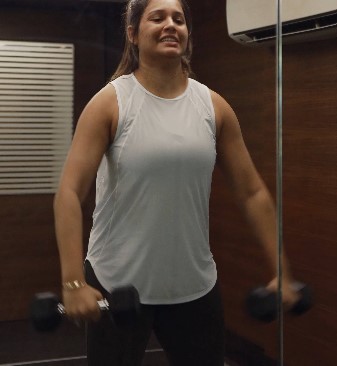 Dipika Pallikal at a gym