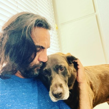 Fahim Fazli with his pet dog