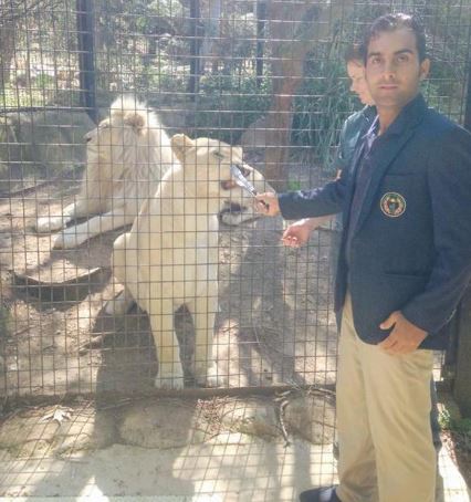 Hashmatullah Shahidi during a visit to a wildlife park