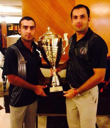 Hashmatullah Shahidi with Mohammad Nabi (right) after winning an ODI series