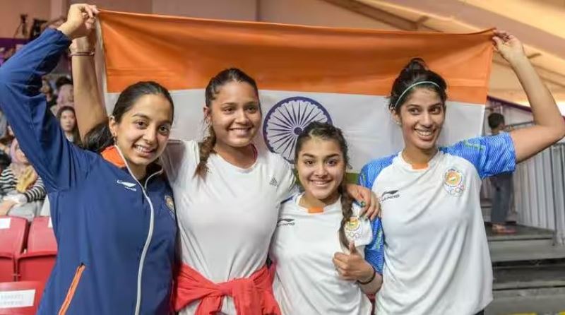 Indian Women's National Squash team at the 2018 Asian Games