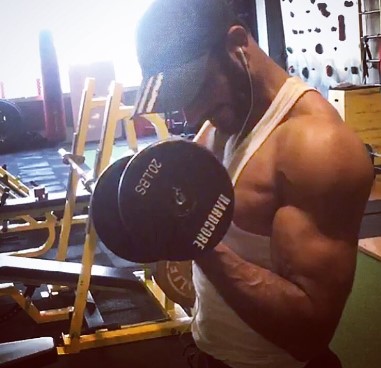 Jitin Gulati while working out at a gym