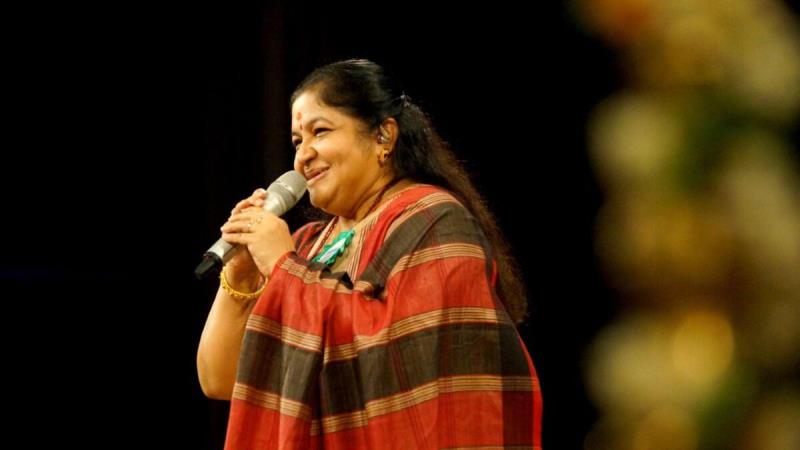 K. S. Chithra performing at a live concert in Dubai