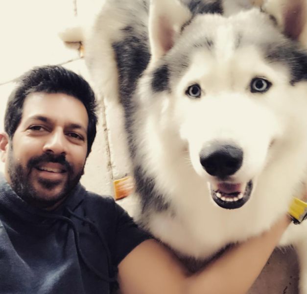 Kabir Khan with his pet dog Blue