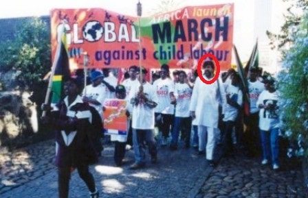 Kailash leading the Global March Against Child Labour