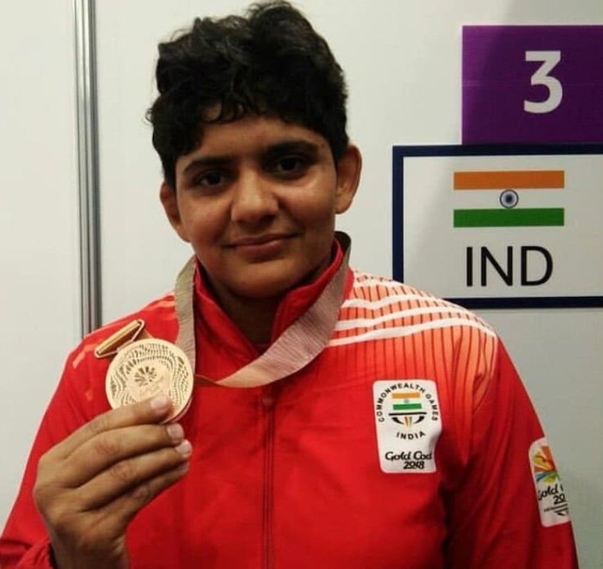 Kiran Bishnoi won the bronze medal at the 2018 Commonwealth Games