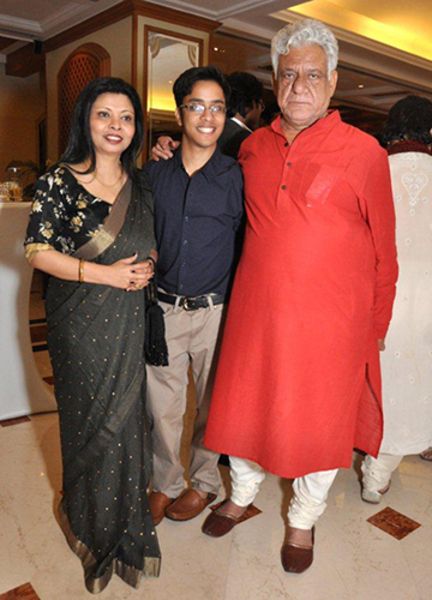 (Left to right) Nandita Puri, Ishaan Om Puri, and Om Puri