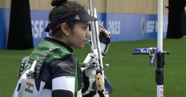 Manini Kaushik in the shooting event at the 53rd ISSF World Shooting Championship