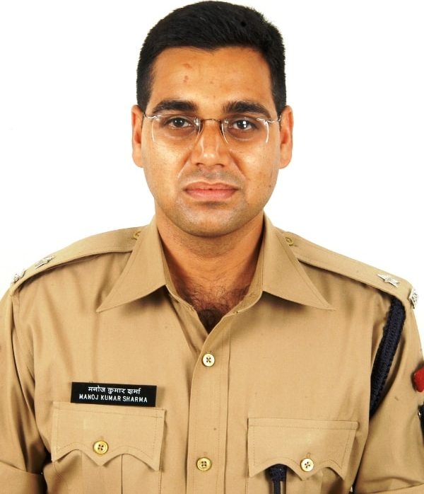 Manoj Kumar Sharma's photo taken after he completed his police training at SVPNPA