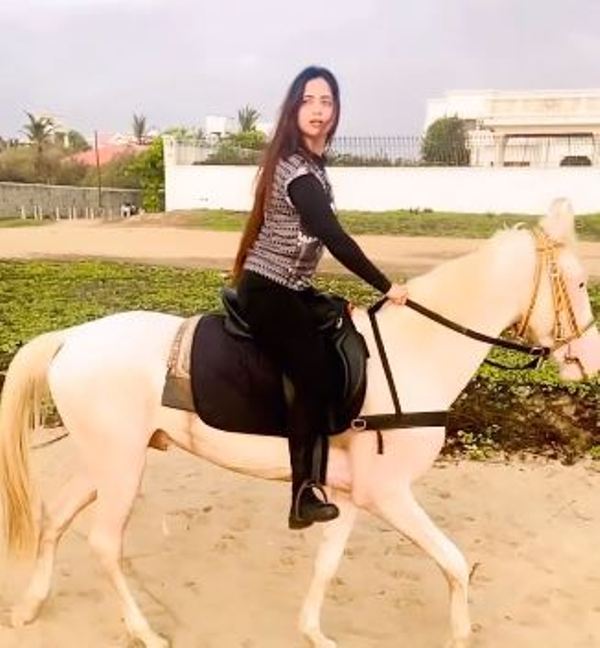 Masoom Shankar riding her favourite horse, Bilal