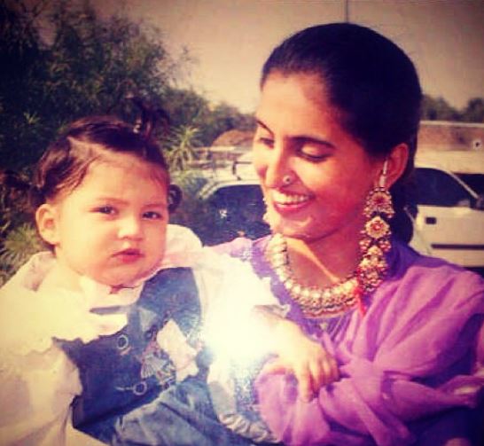 Mehreen Pirzadaa in childhood with her mother