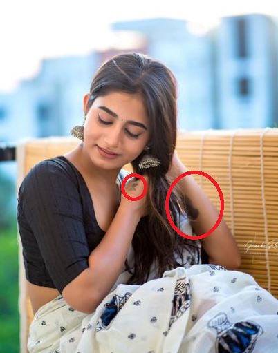Nayani Pavani's tattoo on her left forearm