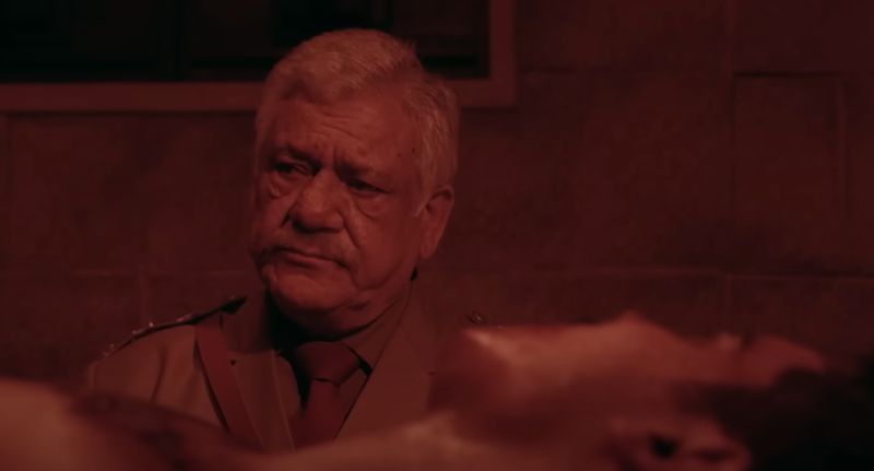 Om Puri in a still from the Hindi film 'The Gandhi Murder' (2019)