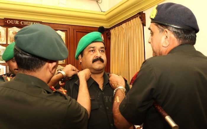 Piping ceremony of Mohanlal as Lieutenant Colonel