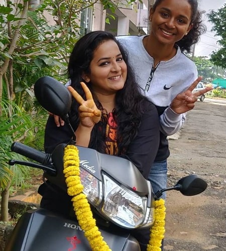 Pooja Murthy with her scooter