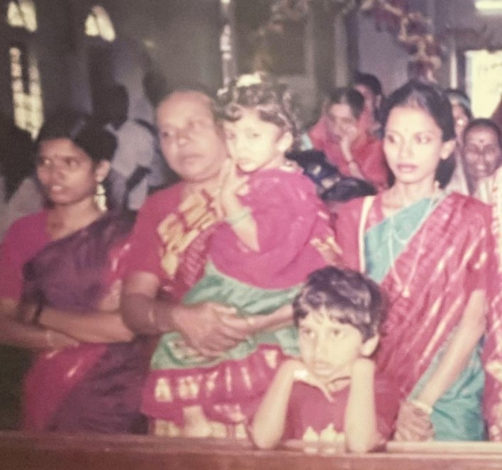 Pradeep Antony with his family during his childhood