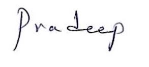 Pradeep Eshwar's signature