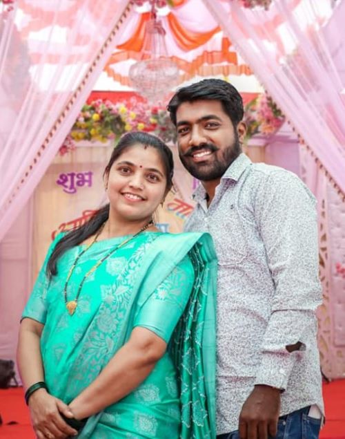 Pravin Sawant with his wife, Sayali More