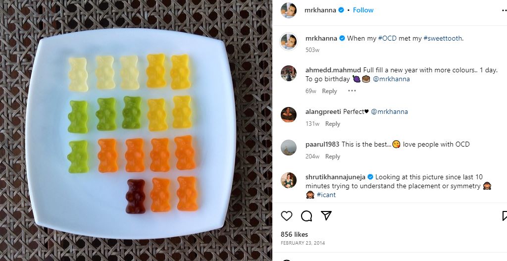 Rahul Khanna’s Instagram post about OCD