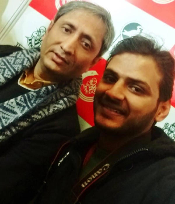 Rajat Sain with Ravish Kumar (left)