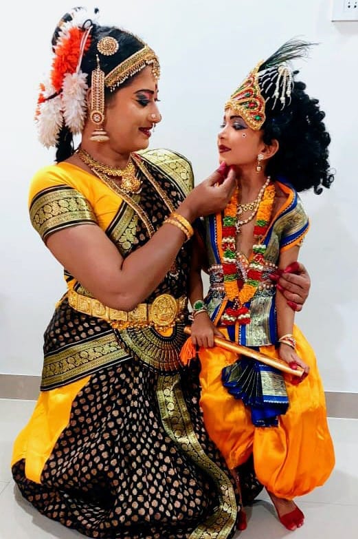 Renjusha Menon during a Bharatanatyam dance session