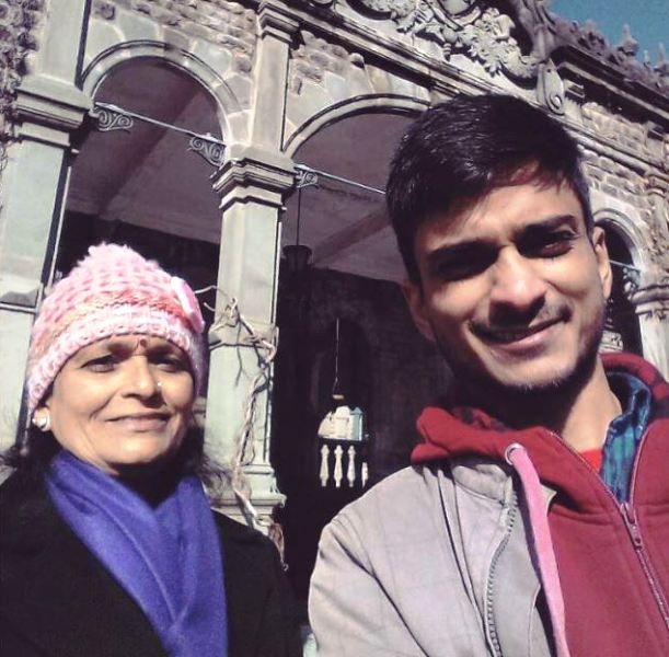 Sahil Verma with his mother
