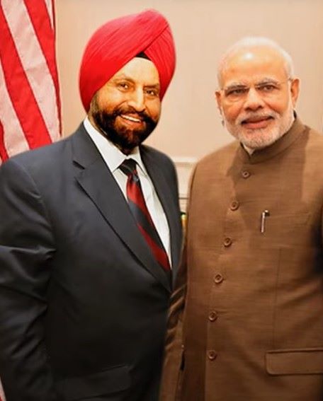Sant Singh Chatwal with the Prime Minister of India, Narendra Modi