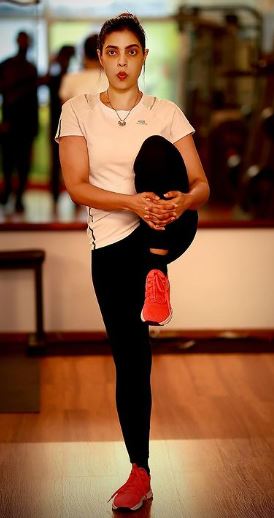 Santhi Mayadevi during a gym session
