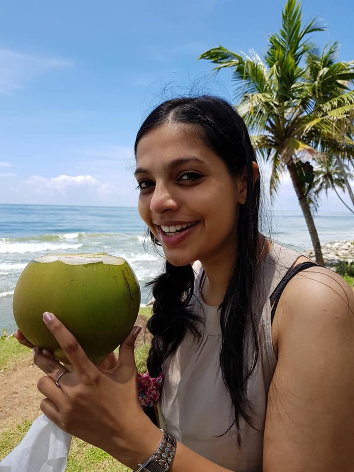 Santhi Mayadevi during a trip to a beach