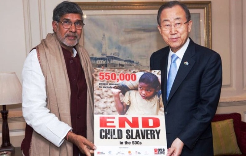 Satyarthi with the UN General-Secretary Ban Ki-moon