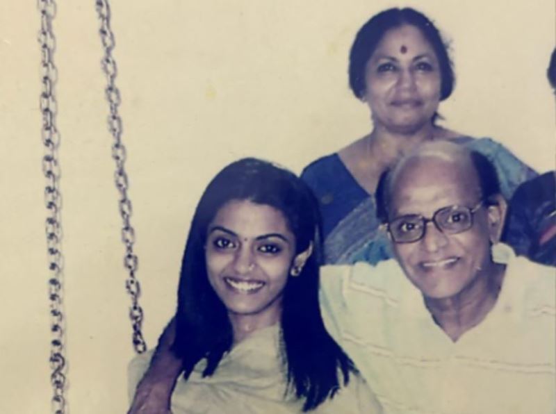Saumya Vishwanathan with her parents