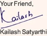 Signature of Kailash Satyarthi