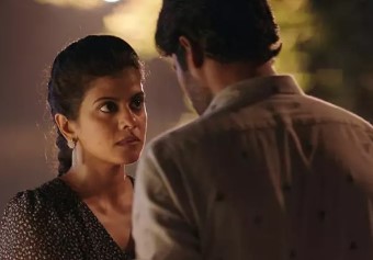 Swagatha S. Krishnan in a still from the Tamil film Kaayal (2021)