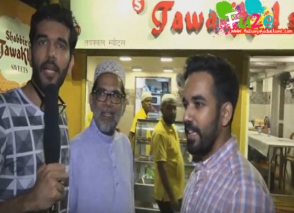 Taher Shabbir while promoting his sweet shop 'Tawakkal' in Mumbai with his father and brother