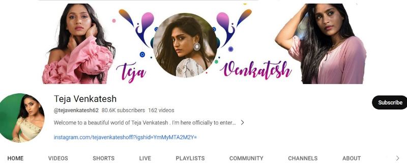 Teja Venkatesh's YouTube channel