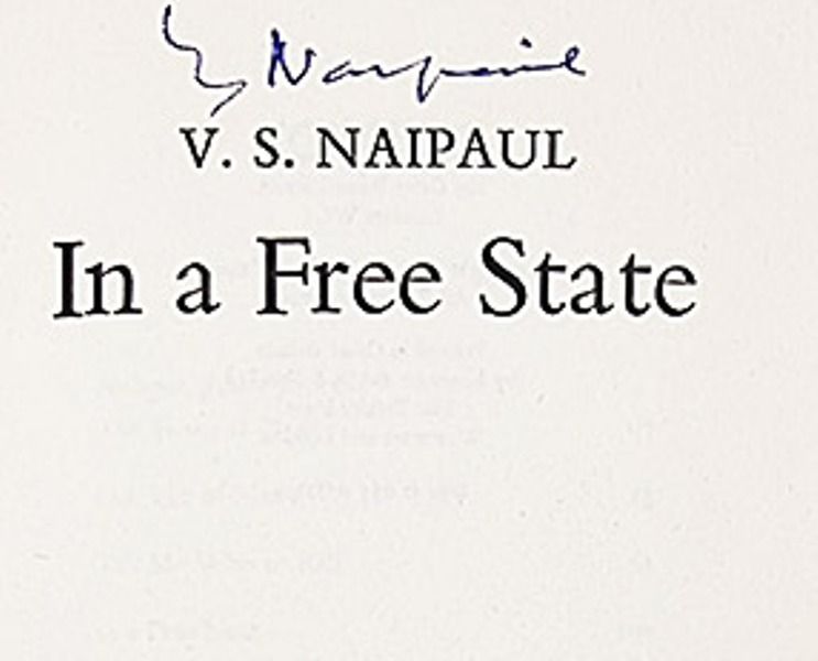 V. S. Naipaul's signature