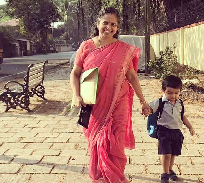 Vinay Forrt's mother with her grandson