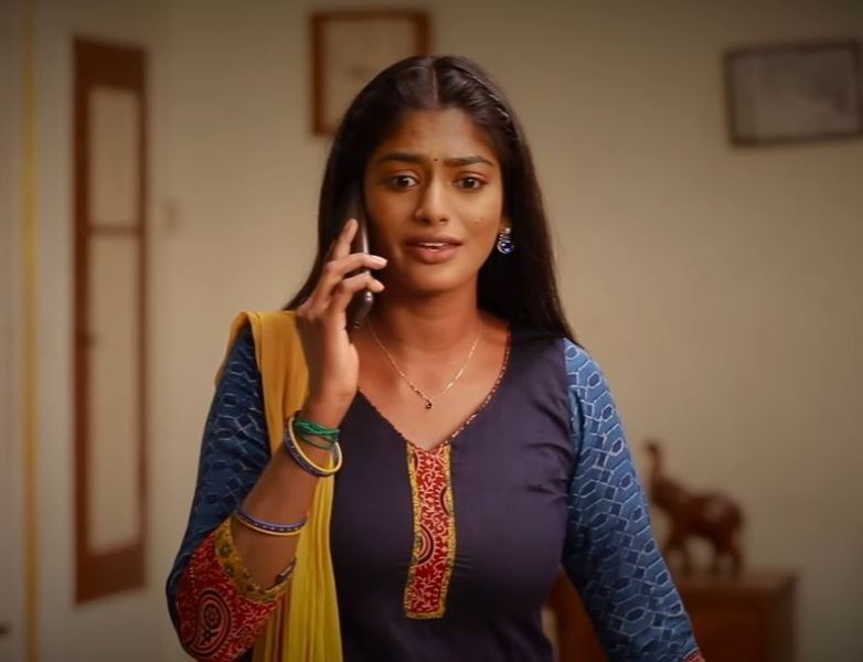 Vinusha Devi as 'Kannamma' in a still from the television serial 'Bharathi Kannamma Season 2' (2023)