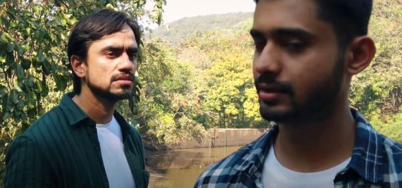 Vishal Pinjani (left) in a still from the web series 'The Visitor 3'