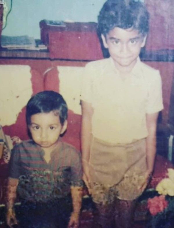 A childhood picture of Rony David Raj (right)